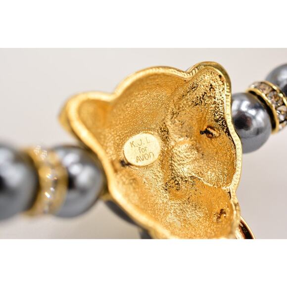 KJL Avon Duchess Windsor Necklace Panther Cabochon Green Eyes Signed 1980s Bin3B - Picture 11 of 12